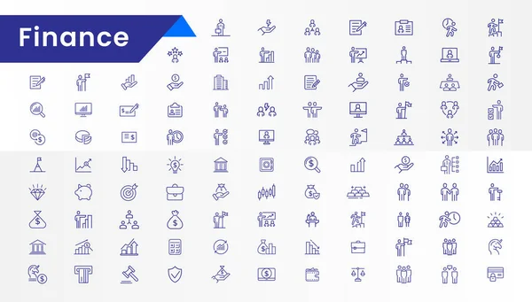 Finance line icons set. Money payments elements outline icons collection. Payments elements symbols. Currency, money, bank, cryptocurrency, check, wallet, piggy, balance, safe - stock vector