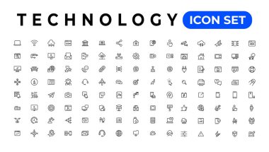 Bilgi, teknoloji, dijital, vektör, bilgisayar, ağ, ağ, güvenlik, ikon, çizgi, siber uzay, sistem, iletişim, bağlantı, bulut, datum, tasarım, set, dış hat, işaret, sembol, illüstrasyon, doğrusal, düz, iş, kavram, veri tabanı, depolama, kod, sunucu, küresel, bağlantı