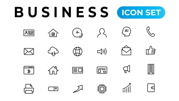 Web Icons Für Unternehmen Und Finanzen Einklang Mit Dem Stil — Stockvektor