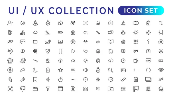 Mega Conjunto Conjunto Iconos Colección Iconos Interfaz Usuario Conjunto Conjunto — Vector de stock