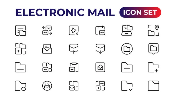 Conjunto Ícones Correio Vetor Ícone Mail Mail Icon Outline Coleção — Vetor de Stock