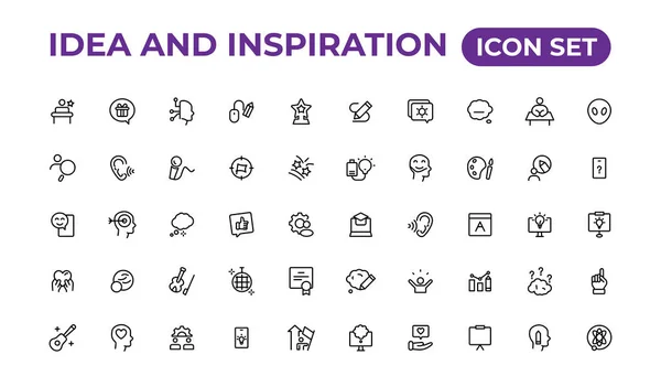 Idee Und Inspiration Skizzieren Icons Collection — Stockvektor