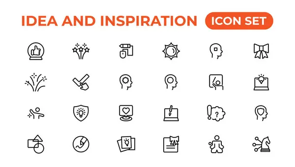 Idea Inspiration Outline Icons Collection Outline Icon — Stock Vector