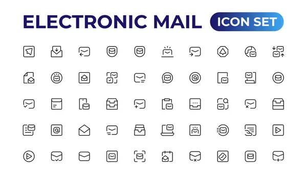 Conjunto Iconos Vector Icono Correo Electrónico Mail Icon Outline Colección — Archivo Imágenes Vectoriales