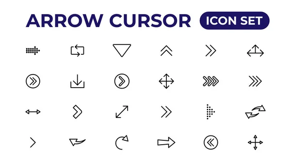 Rerow Icon Коллекция Векторов Стрел Стрела Курсор — стоковый вектор