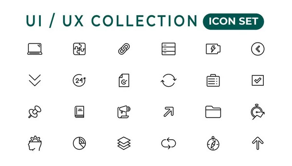 Mega Conjunto Conjunto Ícones Interface Usuário Iconset Collection Set Linha — Vetor de Stock