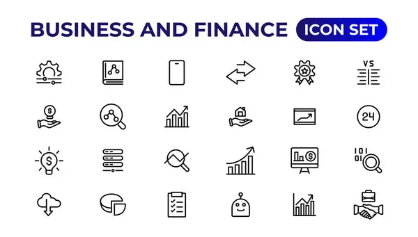 Набір Значків Бізнесу Фінансів Векторна Ікона Бізнесу Корпорації Гроші Інвестиції — стоковий вектор