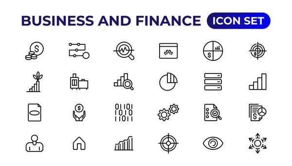 Набір Значків Бізнесу Фінансів Векторна Ікона Бізнесу Корпорації Гроші Інвестиції — стоковий вектор