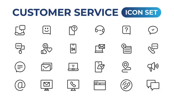 Customer Service Icon Set Containing Customer Satisfied Assistance Experience Feedback — Stock Vector