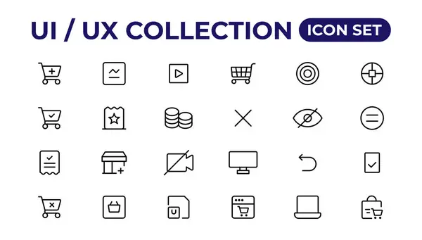 Conjunto Iconos Colección Iconos Interfaz Usuario — Archivo Imágenes Vectoriales