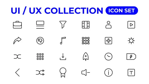Ensemble Icônes Collection Icônes Interface Utilisateur — Image vectorielle