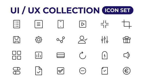 Uxアイコンセット ユーザーインターフェースアイコンセットコレクション — ストックベクタ