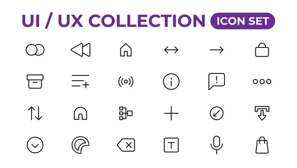 Ensemble Icônes Collection Icônes Interface Utilisateur — Image vectorielle