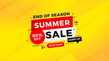 Yaz indirimi afişi. Yaz indirimi sancak vektör şablonu. Satış etiketi ve indirimli arka plan, indirimli tanıtım reklam poster tasarımı web ve sosyal için. Vektör İllüstrasyonu.