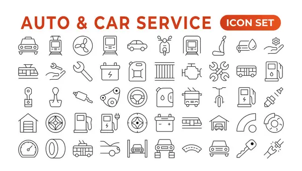 Car Service Repair Icon Set Car Service Garage Car Auto — Stock Vector