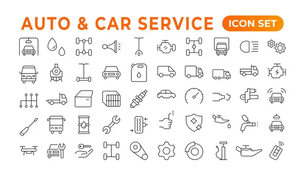 Car Service Repair Icon Set Car Service Garage Car Auto — Stock Vector