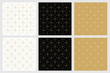 Kusursuz Çizgi Deseni soyut yıldız arkaplanı ve zarif altın vektör çizimi