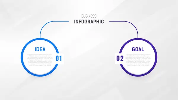 Dwa Kroki Infografika Wzór Etykiety Wektor Szablon Ikonami Linii Diagram — Wektor stockowy