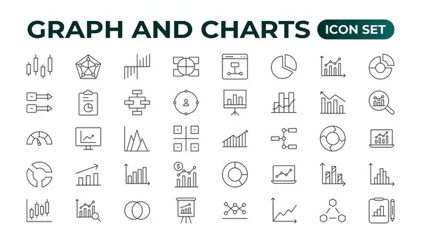 Growing Bar Graph Icon Set Business Graphs Charts Icons Statistics — Wektor stockowy