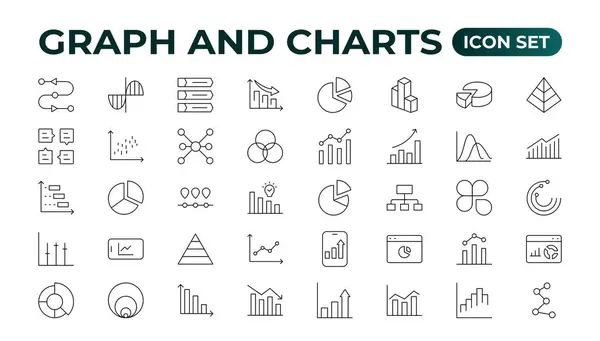 Growing Bar Graph Icon Set Business Graphs Charts Icons Statistics — ストックベクタ