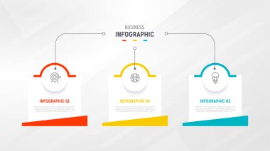 Üç Adım Infographic etiket tasarım vektör şablonu satır simgeleriyle. işlem adımları diyagramı, sunumlar, iş akışı düzeni, afiş, akış şeması, bilgi grafik vektörü illüstrasyonu.