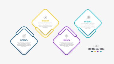 Üç Adım Infographic etiket tasarım vektör şablonu satır simgeleriyle. işlem adımları diyagramı, sunumlar, iş akışı düzeni, afiş, akış şeması, bilgi grafik vektörü illüstrasyonu.