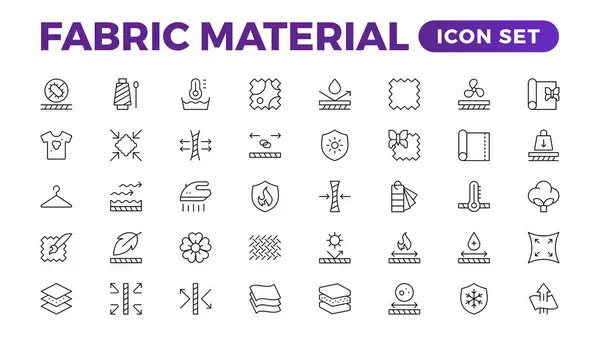 stock vector Set of Fabric Material line icon set. Fabric Features, Materials, Fabric Business web icons in line style. Product, industry, shop, symbol.