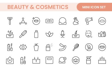 Organik Güzellik ve Kozmetik Ürün taslak ikonu seti. düzenlenebilir satır simgesi koleksiyonu.