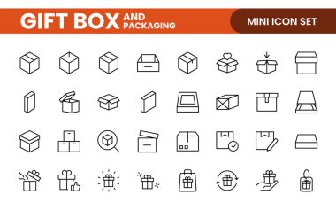 Zarifçe Hazırlanmış Hediye Kutusu & Paketleme Simgesi Seti: Markalaştırma, Dijital Tasarımları ve Yazdırma Ortamı 'nı Geliştiren Yüksek Kaliteli Simgelerle Özel Olayları, Olayları ve Tatilleri Kutlamak İçin Mükemmel