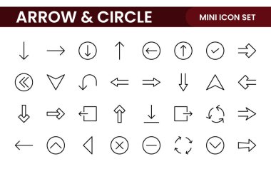 Dinamik Çember ve Ok Simgesi Seti: Navigasyon, Yönlendirme İşaretleri, Çalışma Akımı Diyagramları, Kullanıcı Arayüzü Tasarımı ve Enfografik Geliştirmeler için Çok Yönlü Koleksiyon