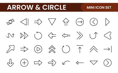 Dinamik Çember ve Ok Simgesi Seti: Navigasyon, Yönlendirme İşaretleri, Çalışma Akımı Diyagramları, Kullanıcı Arayüzü Tasarımı ve Enfografik Geliştirmeler için Çok Yönlü Koleksiyon