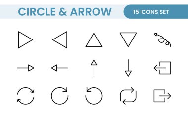 Dinamik Çember ve Ok Simgesi Seti: Navigasyon, Yönlendirme İşaretleri, Çalışma Akımı Diyagramları, Kullanıcı Arayüzü Tasarımı ve Enfografik Geliştirmeler için Çok Yönlü Koleksiyon