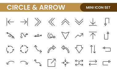 Dinamik Çember ve Ok Simgesi Seti: Navigasyon, Yönlendirme İşaretleri, Çalışma Akımı Diyagramları, Kullanıcı Arayüzü Tasarımı ve Enfografik Geliştirmeler için Çok Yönlü Koleksiyon