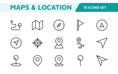 Harita Simgesi Ayarlandı. Kullanıcı deneyimini geliştirmek ve dünyayı daha sezgisel ve eğlenceli hale getirmek için tasarlanmış navigasyon, konum hizmetleri ve seyahat uygulamaları için çok yönlü ve çekici simgeler.