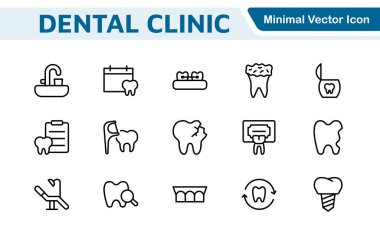 Diş Simgesi Ayarlandı. Diş muayeneleri için canlı ve profesyonel ikonların kapsamlı bir koleksiyonu, hasta iletişimi için mükemmel bir oral sağlık farkındalığı..