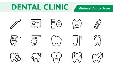 Diş Simgesi Ayarlandı. Diş muayeneleri için canlı ve profesyonel ikonların kapsamlı bir koleksiyonu, hasta iletişimi için mükemmel bir oral sağlık farkındalığı..