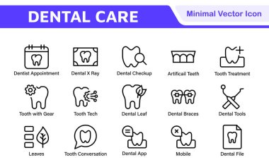 Diş Simgesi Ayarlandı. Diş muayeneleri için canlı ve profesyonel ikonların kapsamlı bir koleksiyonu, hasta iletişimi için mükemmel bir oral sağlık farkındalığı..