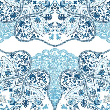 Güzel mavi ve beyaz bir duvar kağıdı deseni.