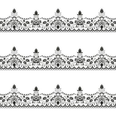 Temiz beyaz arka planda hassas bir dantel kenar