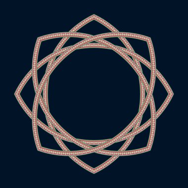 Koyu arkaplanda elmaslardan yapılmış dairesel bir çerçeve.