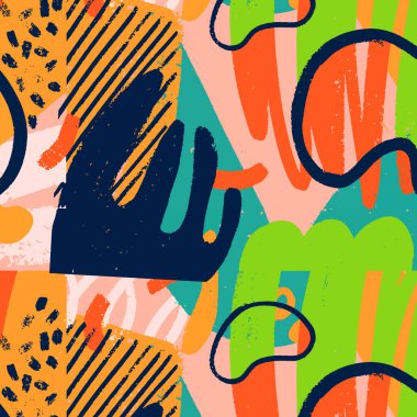 Çarpıcı bir renk paleti ile canlı ve dinamik soyut bir desen