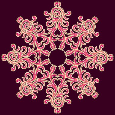 Mor zemin üzerinde canlı pembe bir kar tanesi.