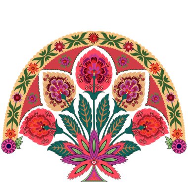 Temiz beyaz bir arkaplan karşısında canlı bir çiçek deseni