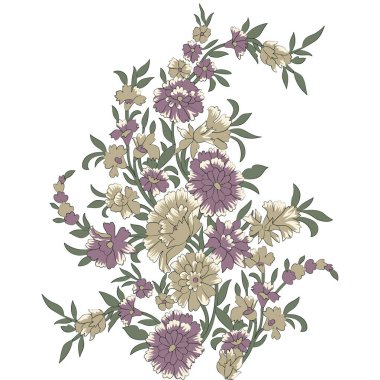 Temiz beyaz bir arkaplanda renkli bir buket çiçek.