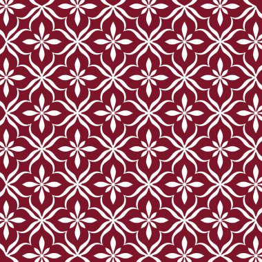 Canlı kırmızı ve beyaz geometrik desen