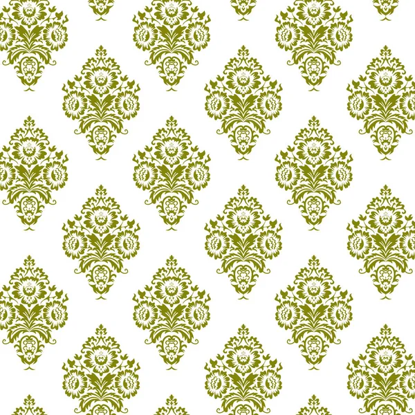 Golden Floral Pattern White Background — Stock Vector