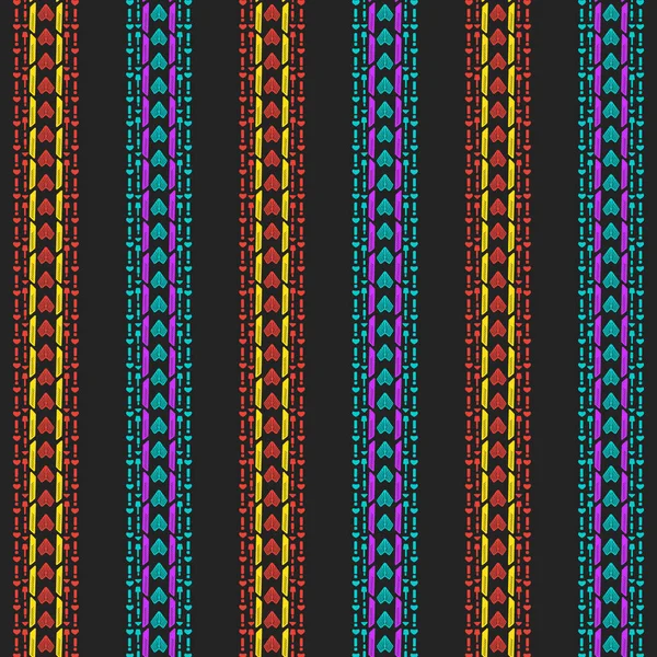 Vibrant Eye Catching Striped Border Pattern Dark Background — Stock Vector