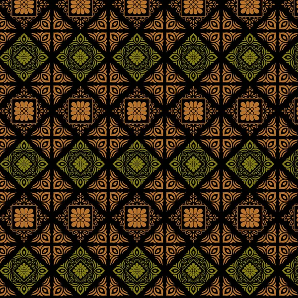 Vibrant Intricate Pattern Shades Brown Green Sleek Black Background — Stock Vector