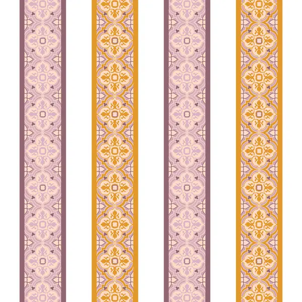 Красочные Полосатые Границы Фиолетовых Желтых Тонах — стоковый вектор