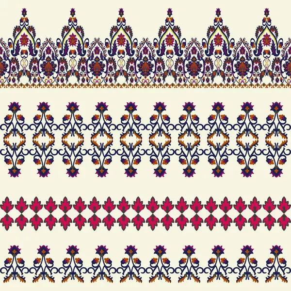 Floral Motifs Bordures Sur Fond Crème — Image vectorielle